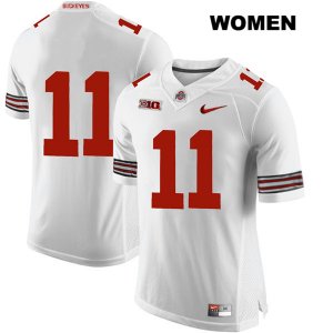 Women's NCAA Ohio State Buckeyes Austin Mack #11 College Stitched No Name Authentic Nike White Football Jersey ZF20K51YB